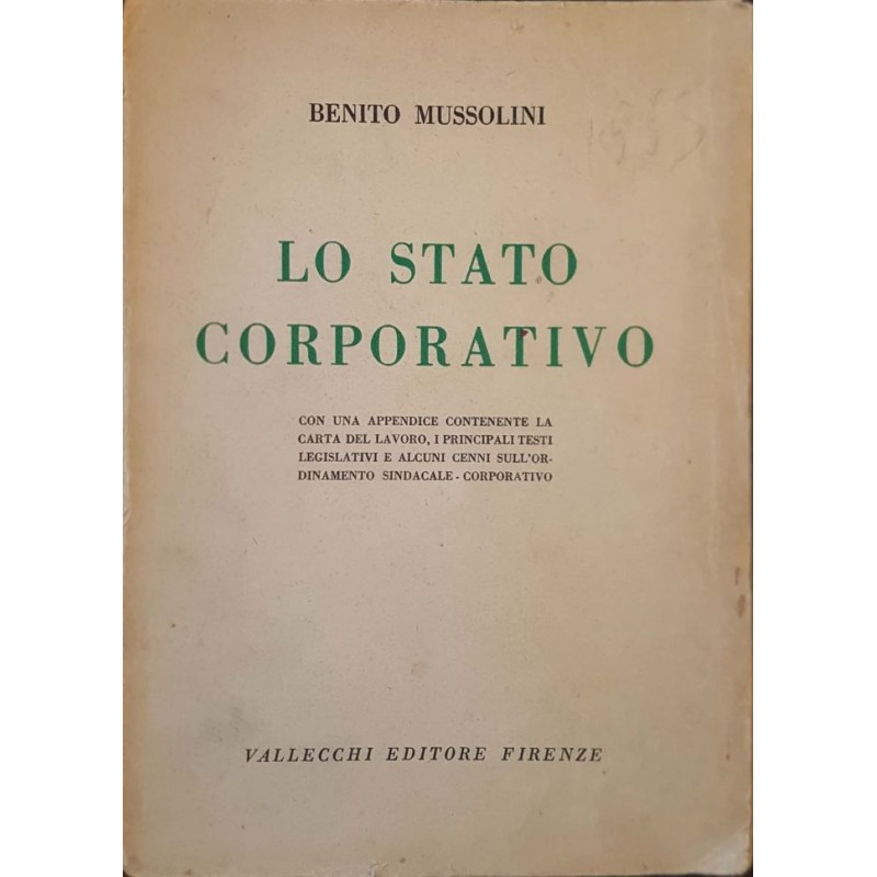 Lo stato corporativo | Антикварни книги